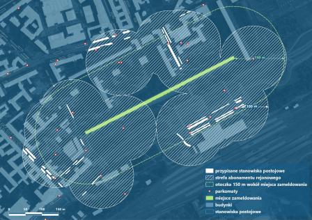  Wariant 1. - Wyznaczona strefa abonamentu rejonowego wraz z zawierającymi się w niej częściami powierzchni parkingowych